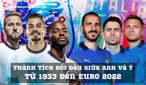 Thành tích đối đầu giữa Anh và Ý từ 1933 đến Euro 2022